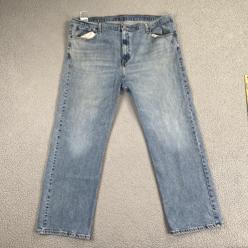 Levi's 569 Loose Fit‎ Straight Leg Jeans Men 42x32 Blue Whiskered Work Stretch